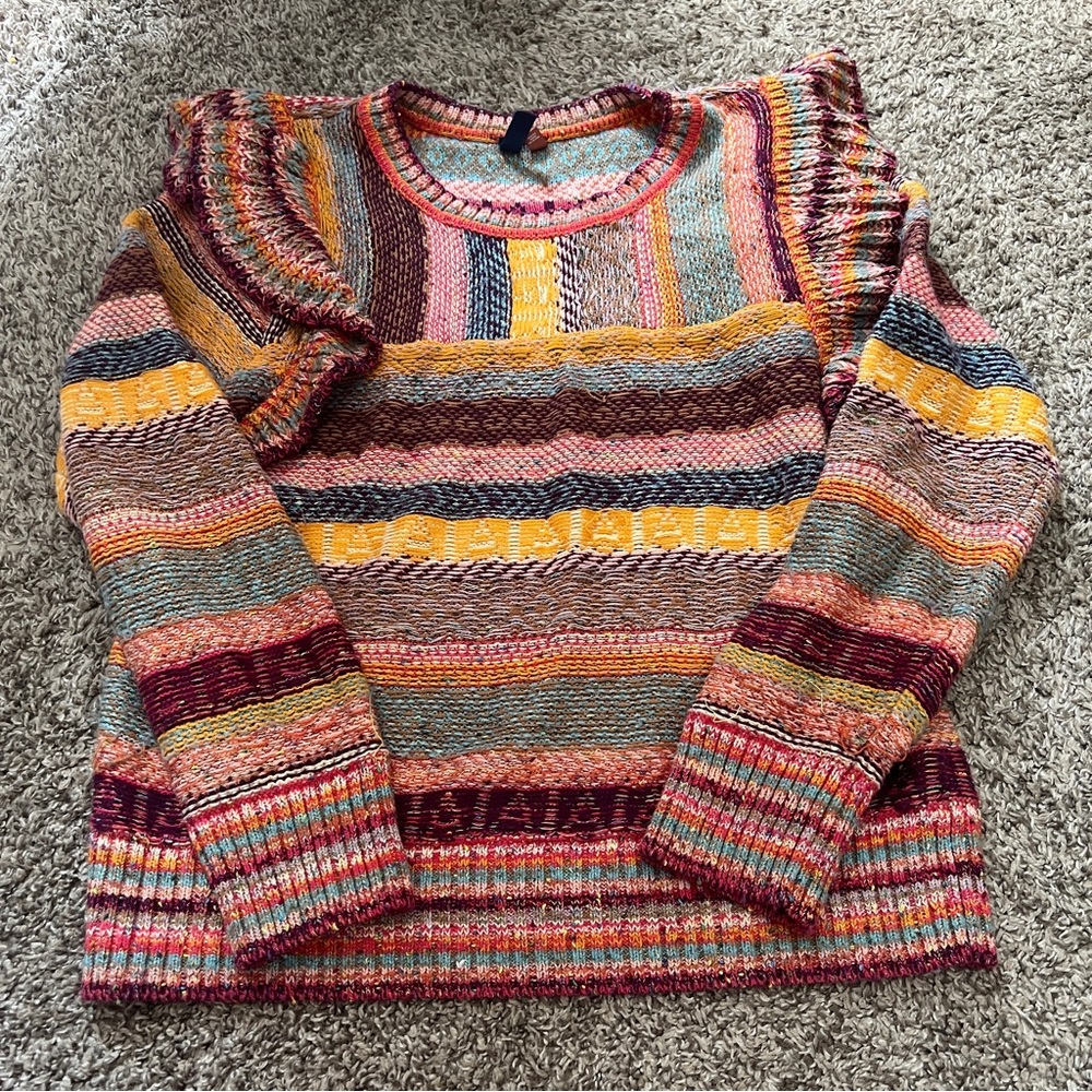 Anthropologie Pilcro Ruffle Sweater
